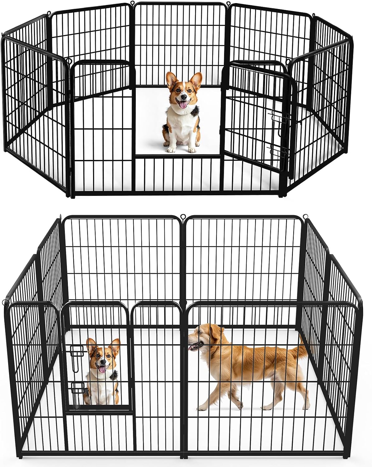 Outdoor Camping Dog Fence - حظيرة معدنية للكلاب مقاس 32 بوصة،