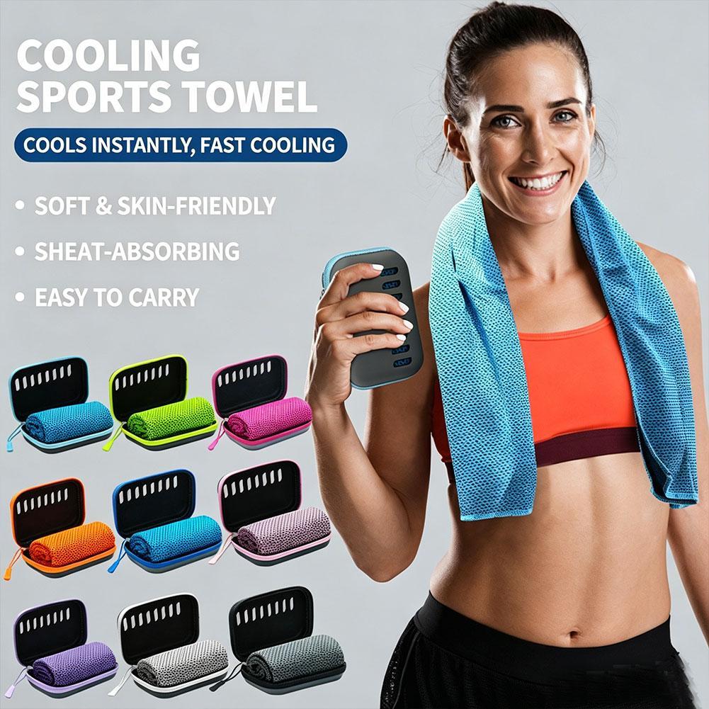 Camp Towel Microfiber - منشفة تبريد مع حافظة EVA، منشفة