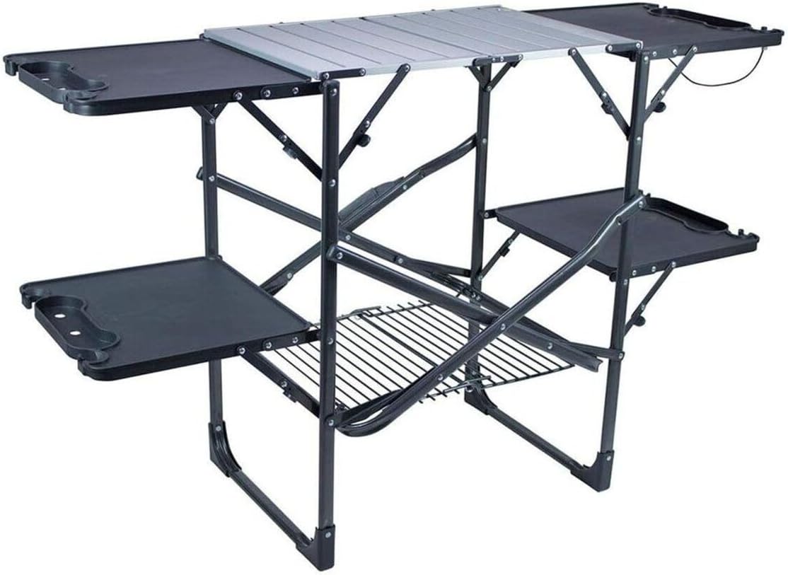 Outdoor Camping Table With Storage - طاولة مطبخ محمولة قابلة للطي مع