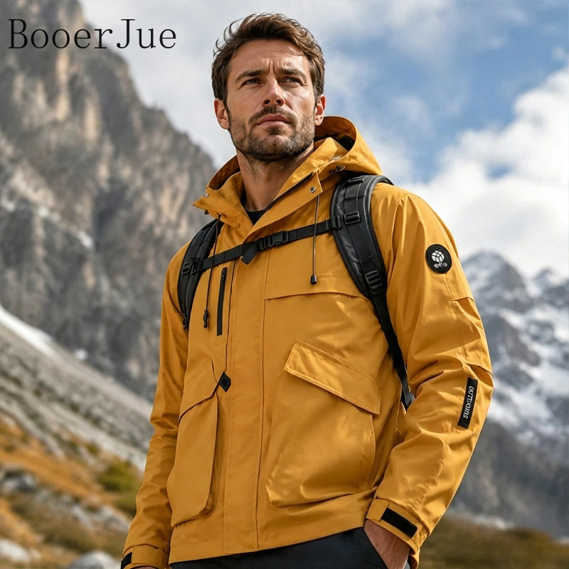 Outdoor Camping Jacket - سترة رجالية مقاومة للماء للمشي لمسافات
