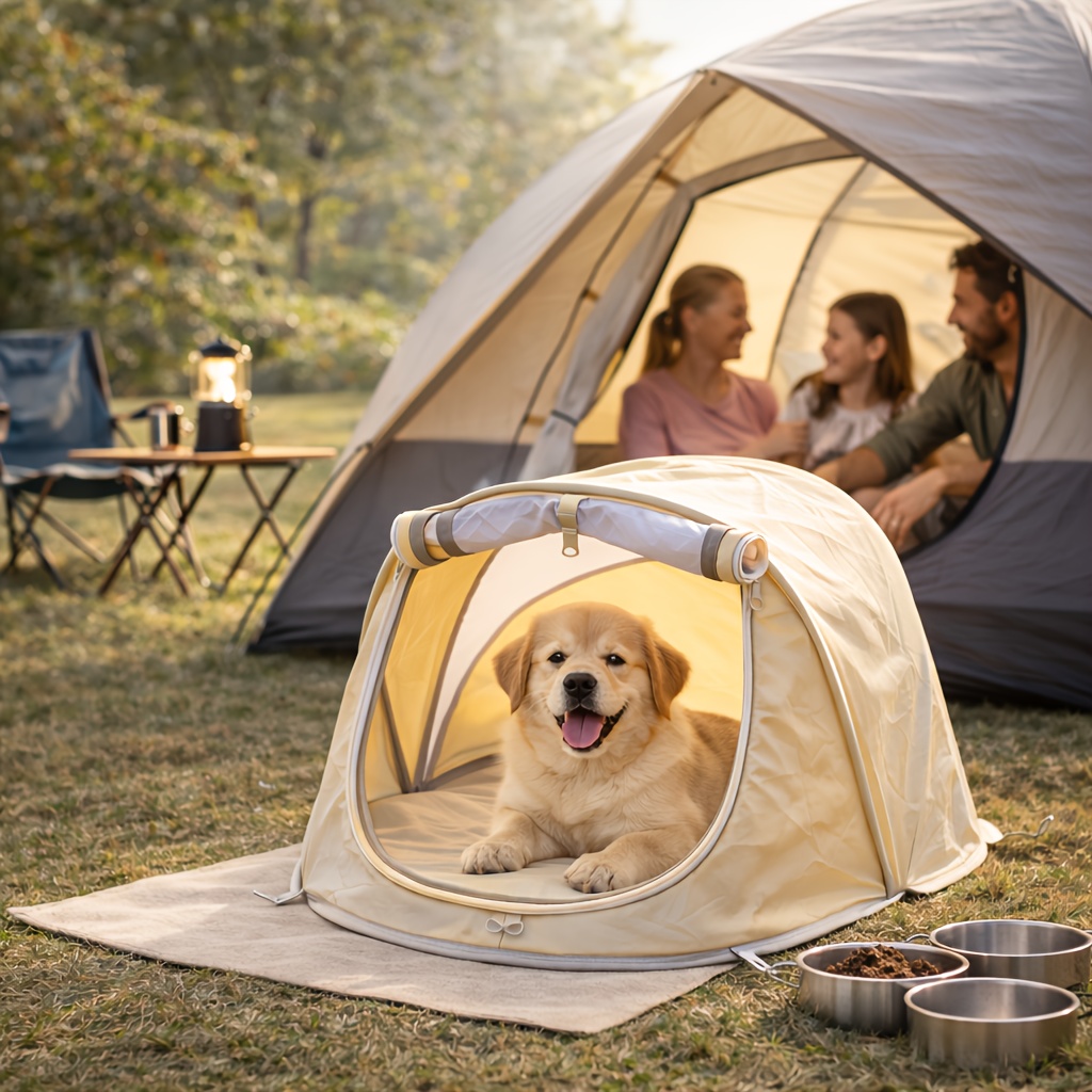 Outdoor Camping Dog Fence - خيمة قابلة للطي للحيوانات الأليفة، بيت