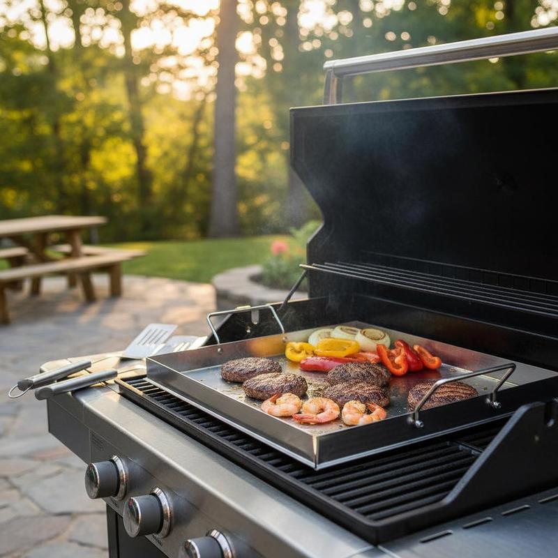 Outdoor Camping Food - شواية مسطحة عالمية مقاس 18x16 بوصة