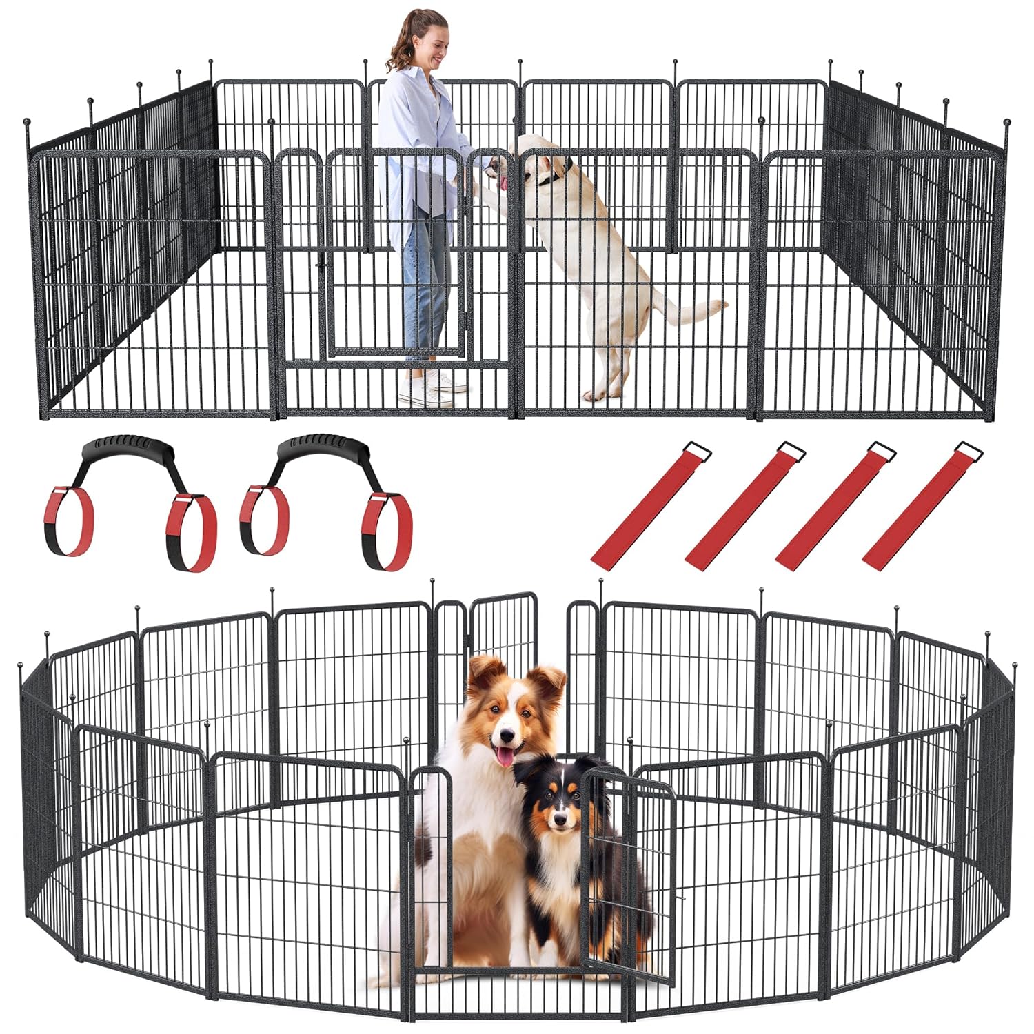 Outdoor Camping Dog Fence - سياج للكلاب مكون من 16 لوحة