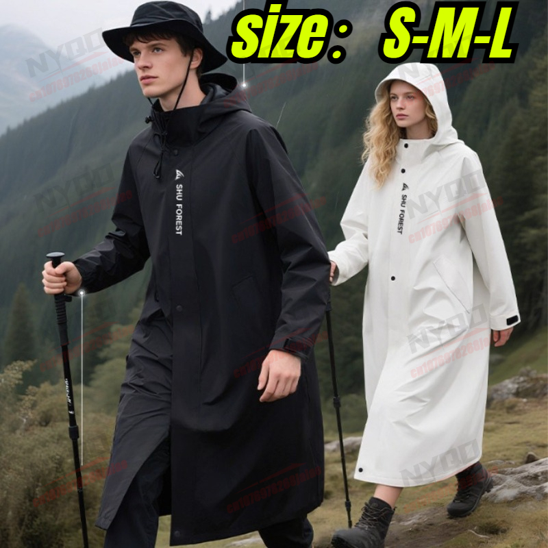 Outdoor Camping Jacket - معطف مطر طويل للنساء مقاوم للرياح
