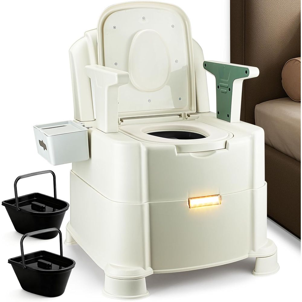 Portable Camp Toilet - كرسي مرحاض متنقل بجانب السرير، يتحمل