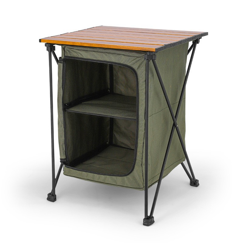 Outdoor Camping Table With Storage - خزانة تخزين قابلة للطي من سبائك