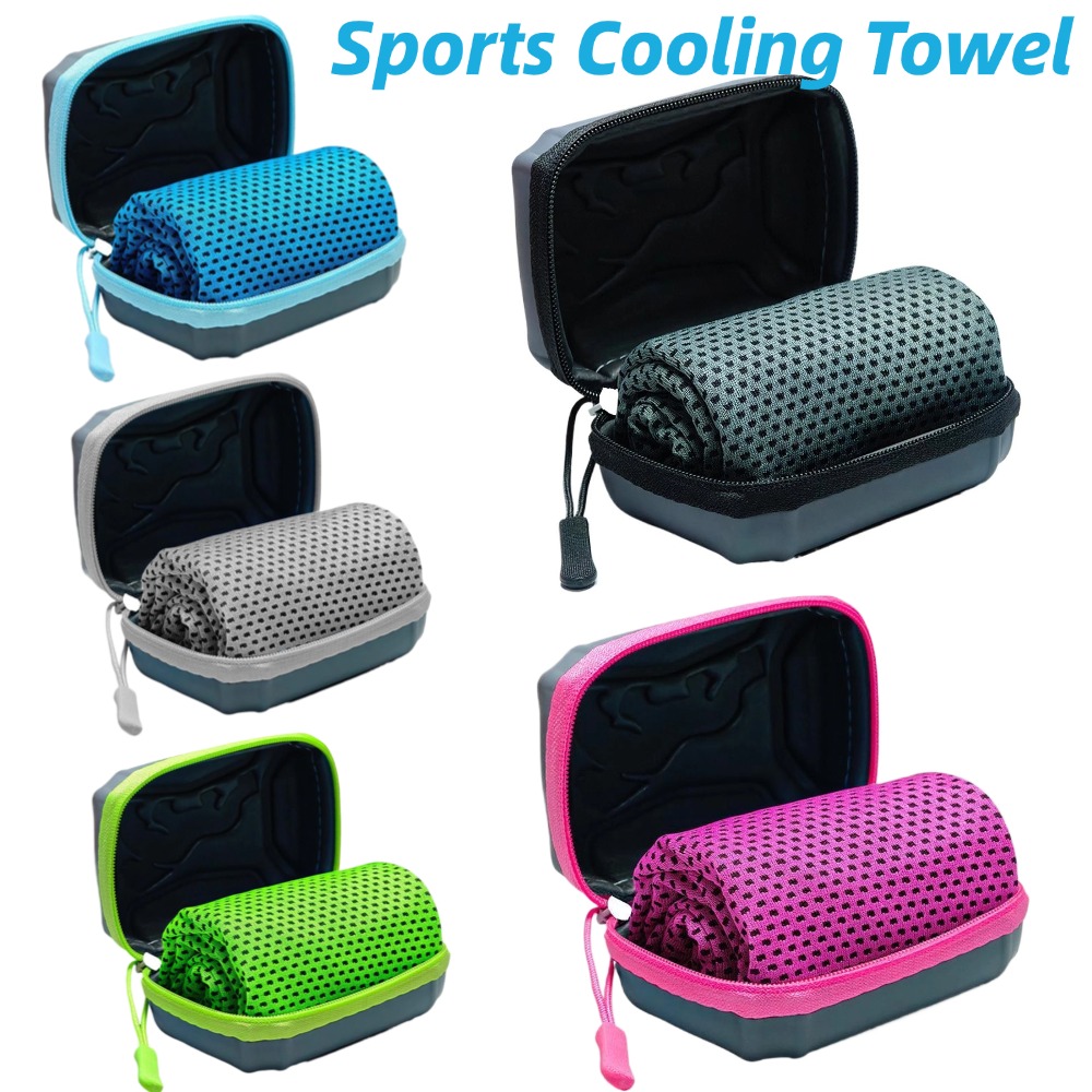 Camp Towel Microfiber - منشفة تبريد رياضية مع صندوق تخزين،