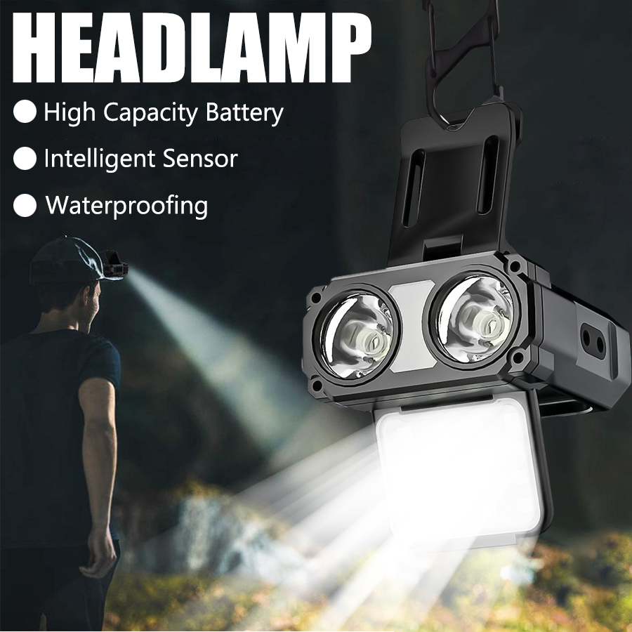 Headlamp - الاستشعار COB LED كشافات غطاء كليب