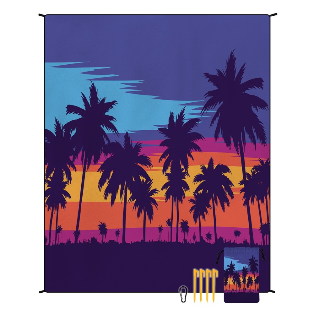 Camp Towel Microfiber - منشفة شاطئ بتصميم شجرة النخيل 71×86.6