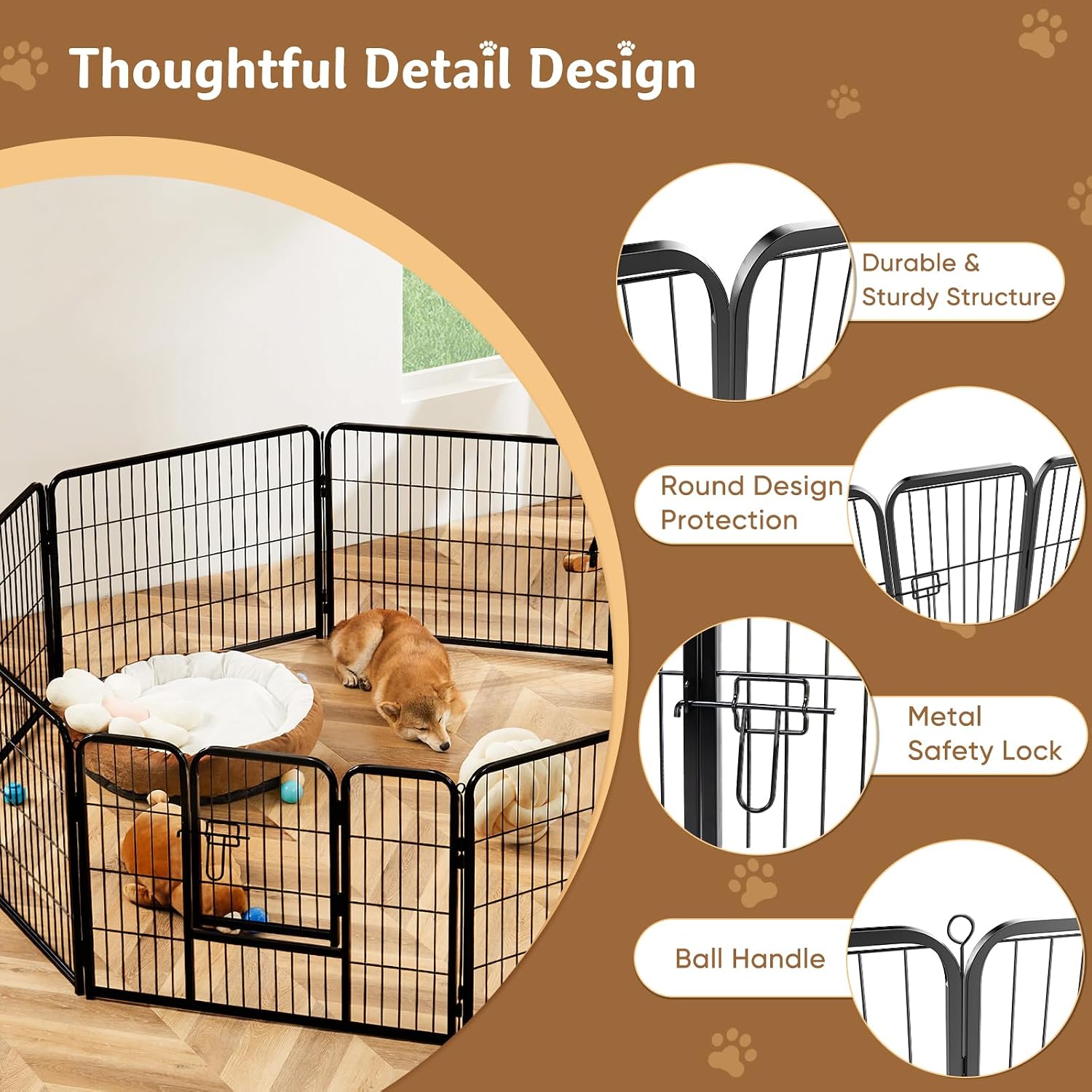 حظيرة معدنية للكلاب مقاس 32 بو - مراجعة Outdoor Camping Dog Fence وسعره