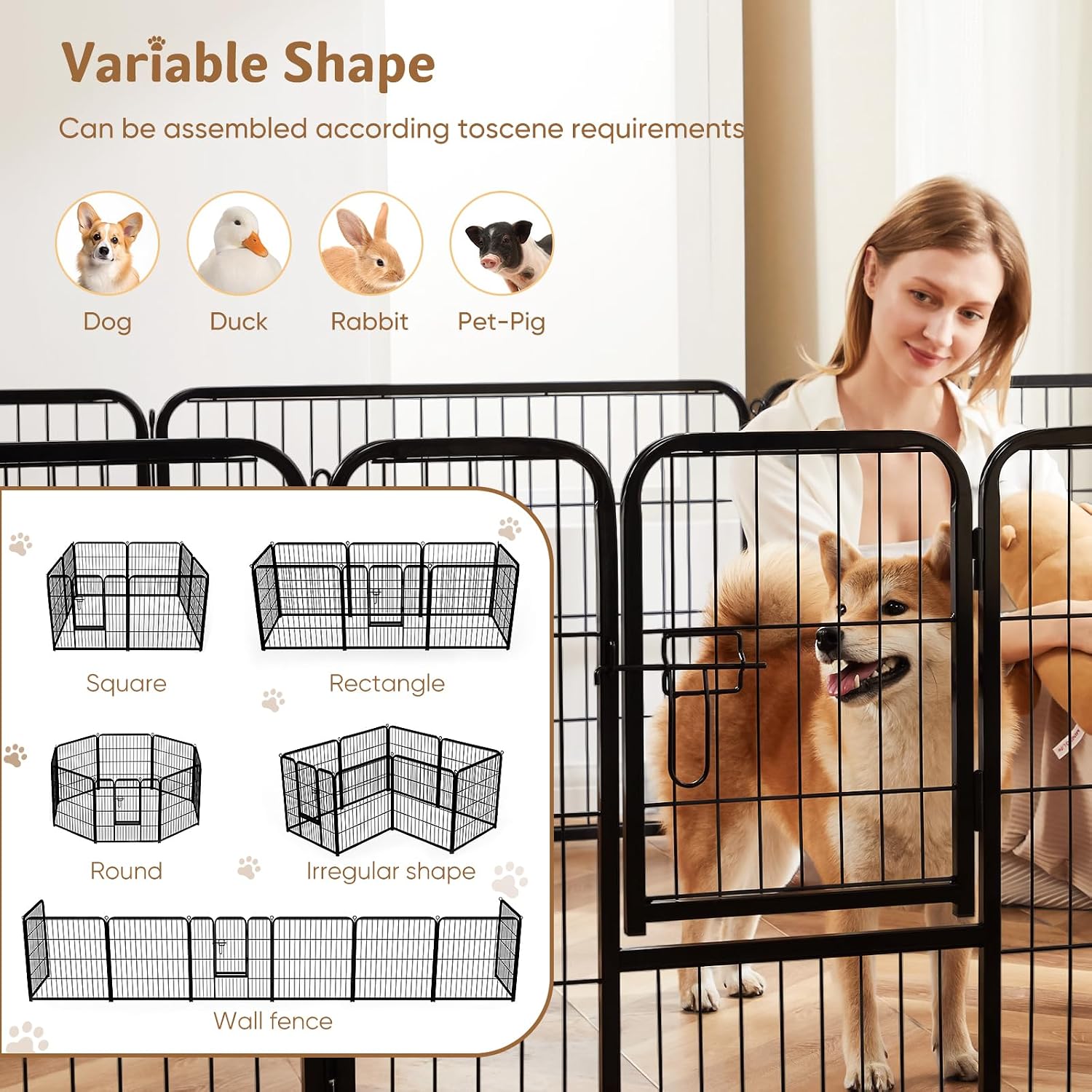 حظيرة معدنية للكلاب مقاس 32 بو - مراجعة Outdoor Camping Dog Fence وسعره