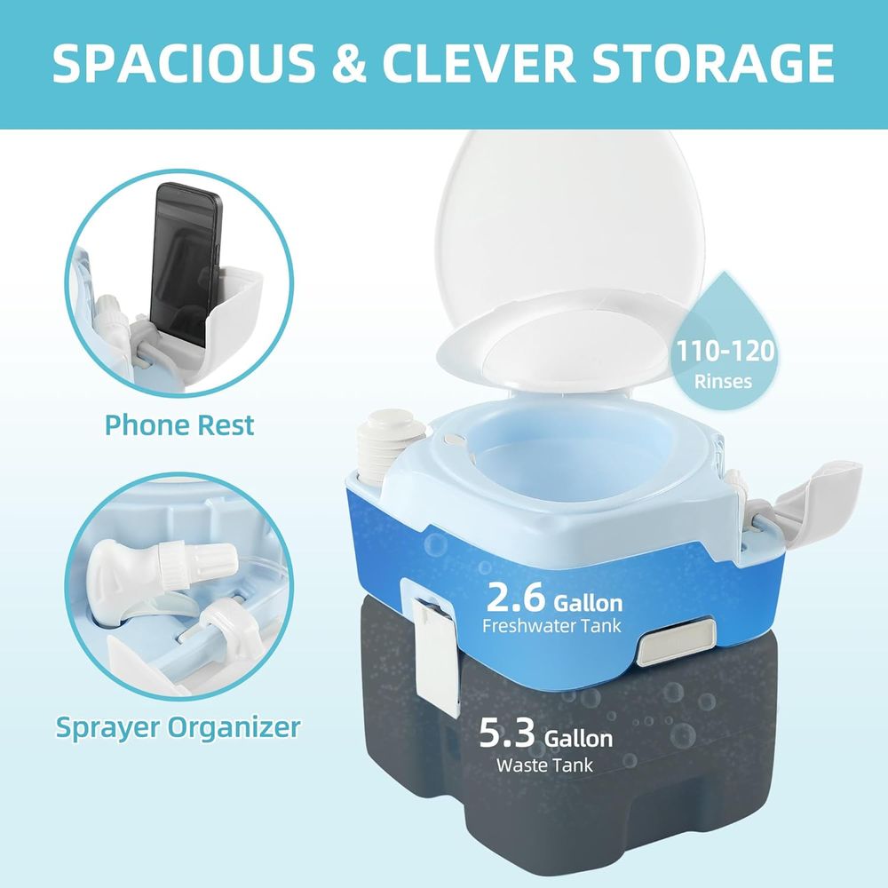 مرحاض محمول من YITAMOTOR سعة 5 - مراجعة Portable Camp Toilet وسعره