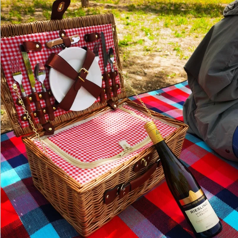 سلة نزهة عائلية، سلة تخزين الط - مراجعة Outdoor Camping Food وسعره