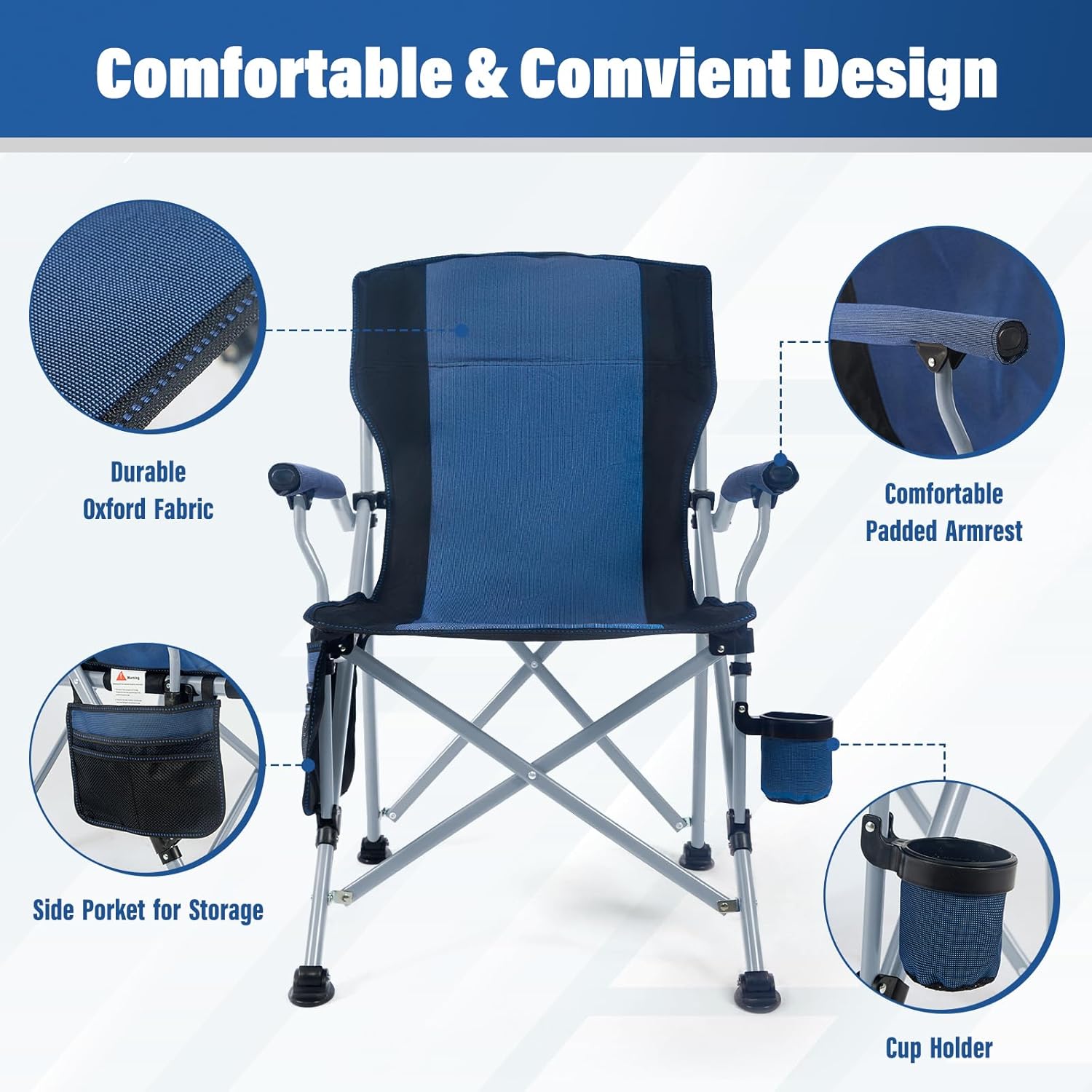 كرسي تخييم محمول قابل للطي للا - مراجعة Outdoor Camping Furniture وسعره