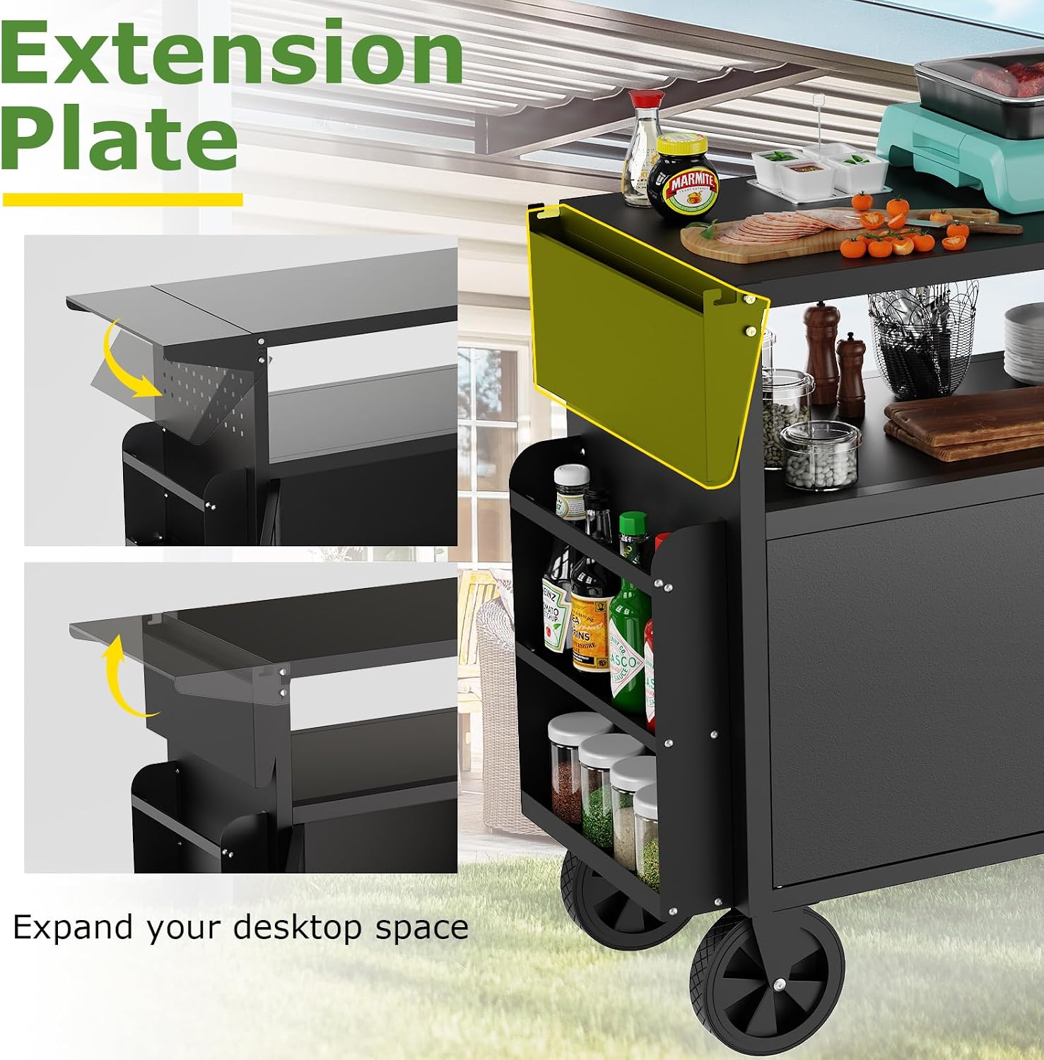 عربة شواء خارجية مع طاولة تخزي - مراجعة Outdoor Camping Table With Storage وسعره