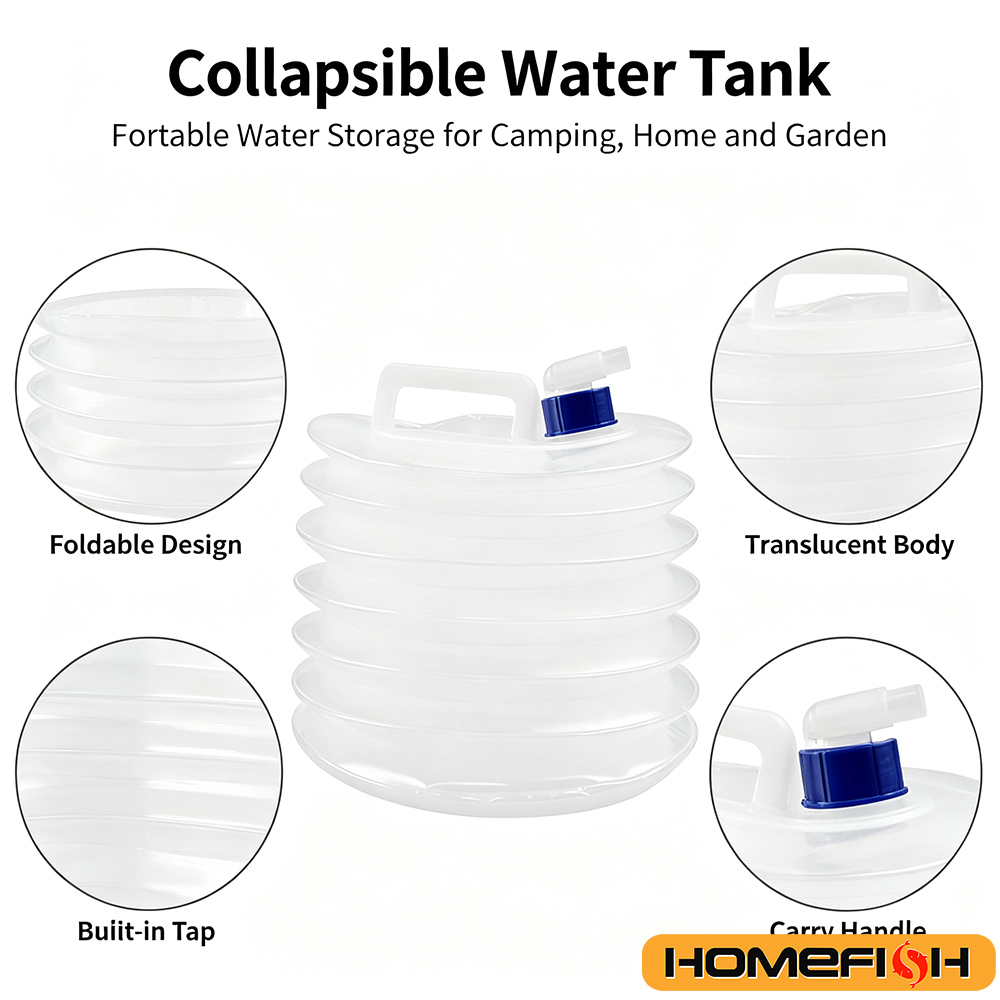 دلو ماء قابل للطي محمول سعة 5/ - مراجعة Outdoor Camping Water Tank وسعره
