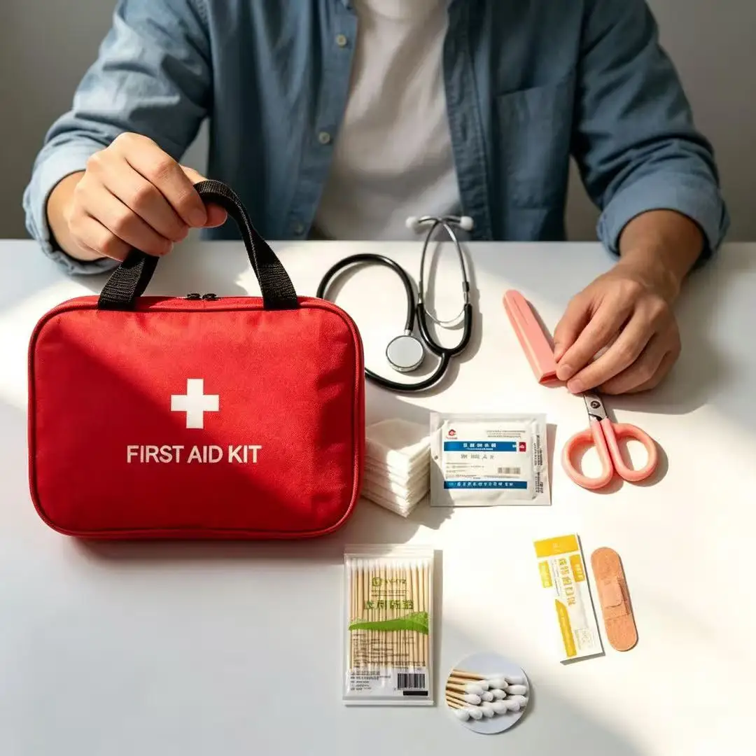 حقيبة إسعافات أولية مع سماعة ط - مراجعة Survival Kit وسعره
