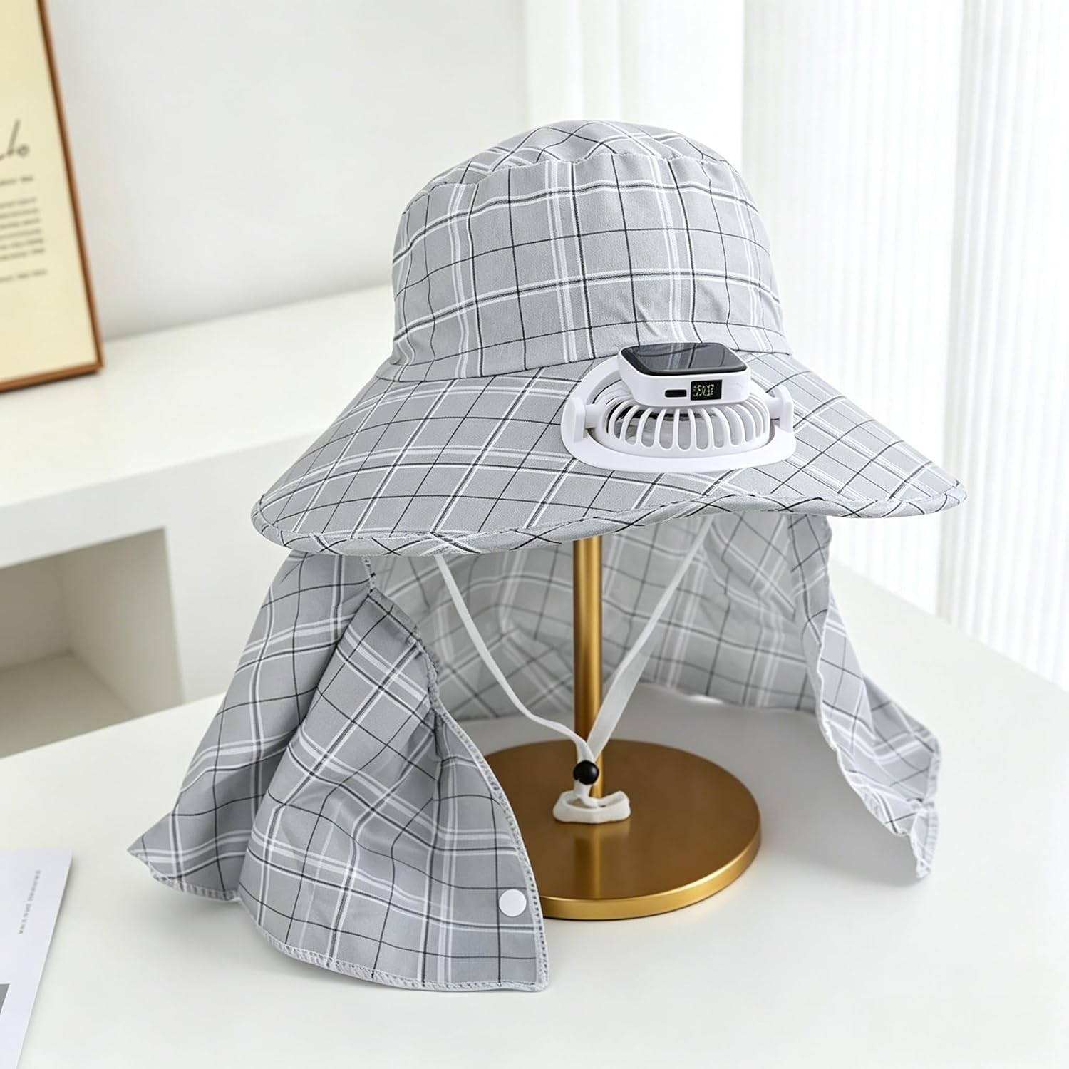 قبعة بمروحة تعمل بالطاقة الشمس - مراجعة Outdoor Camping Hat وسعره