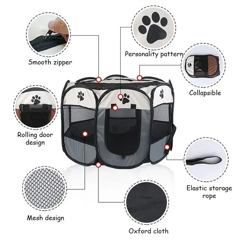 المحمولة طوي خيمة للحيوانات ال - مراجعة Outdoor Camping Dog Fence وسعره