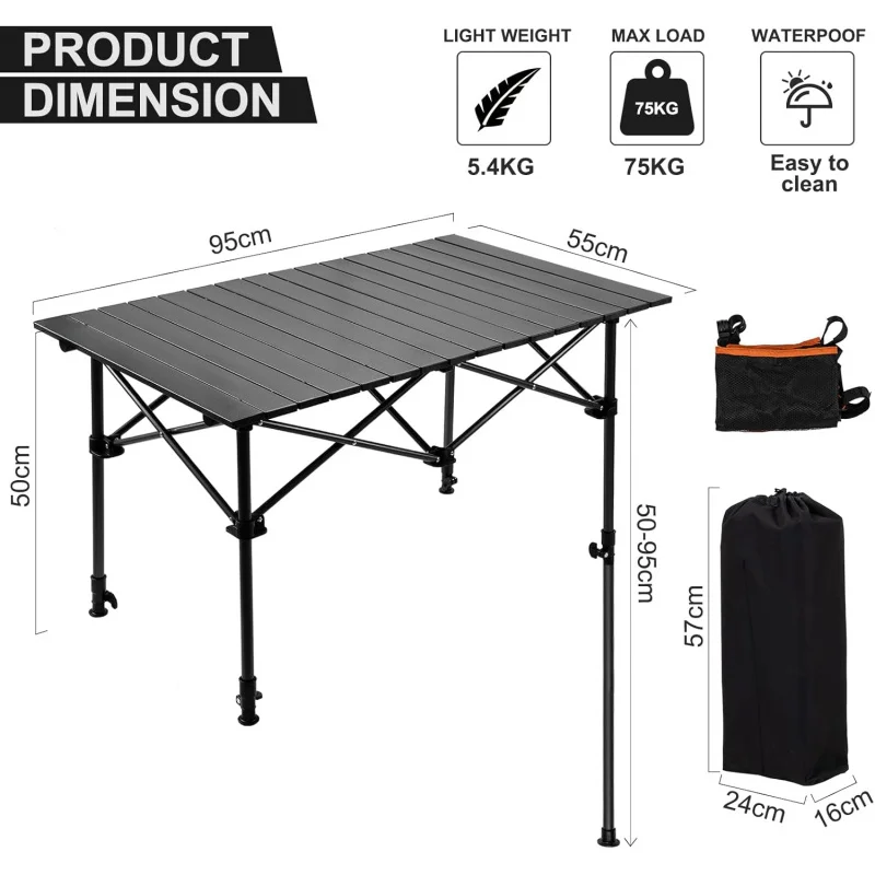 طاولة تخييم مع سلة تخزين، طاول - مراجعة Outdoor Camping Table With Storage وسعره