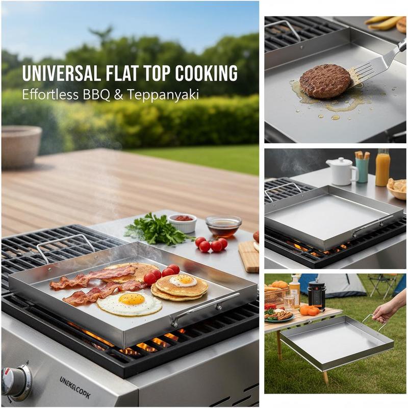 شواية مسطحة عالمية مقاس 18x16  - مراجعة Outdoor Camping Food وسعره