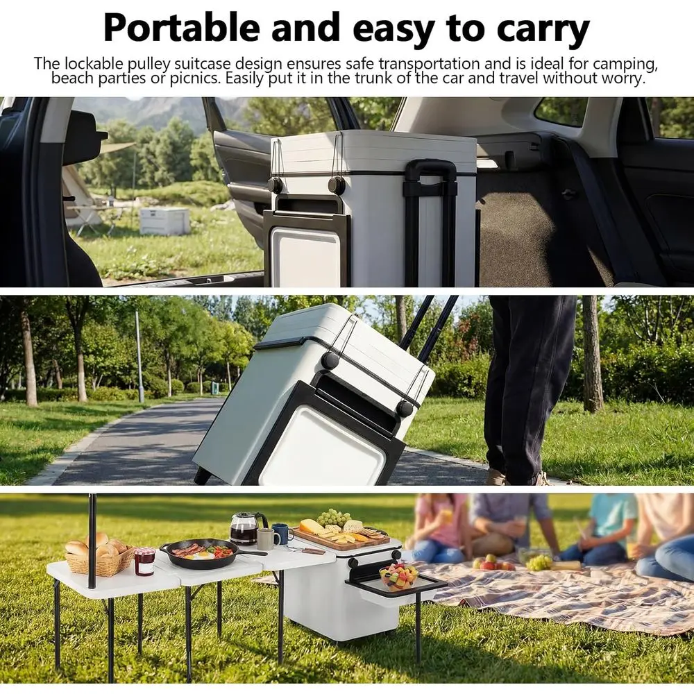 طاولة مطبخ خارجية قابلة للطي م - مراجعة Outdoor Camping Table With Storage وسعره