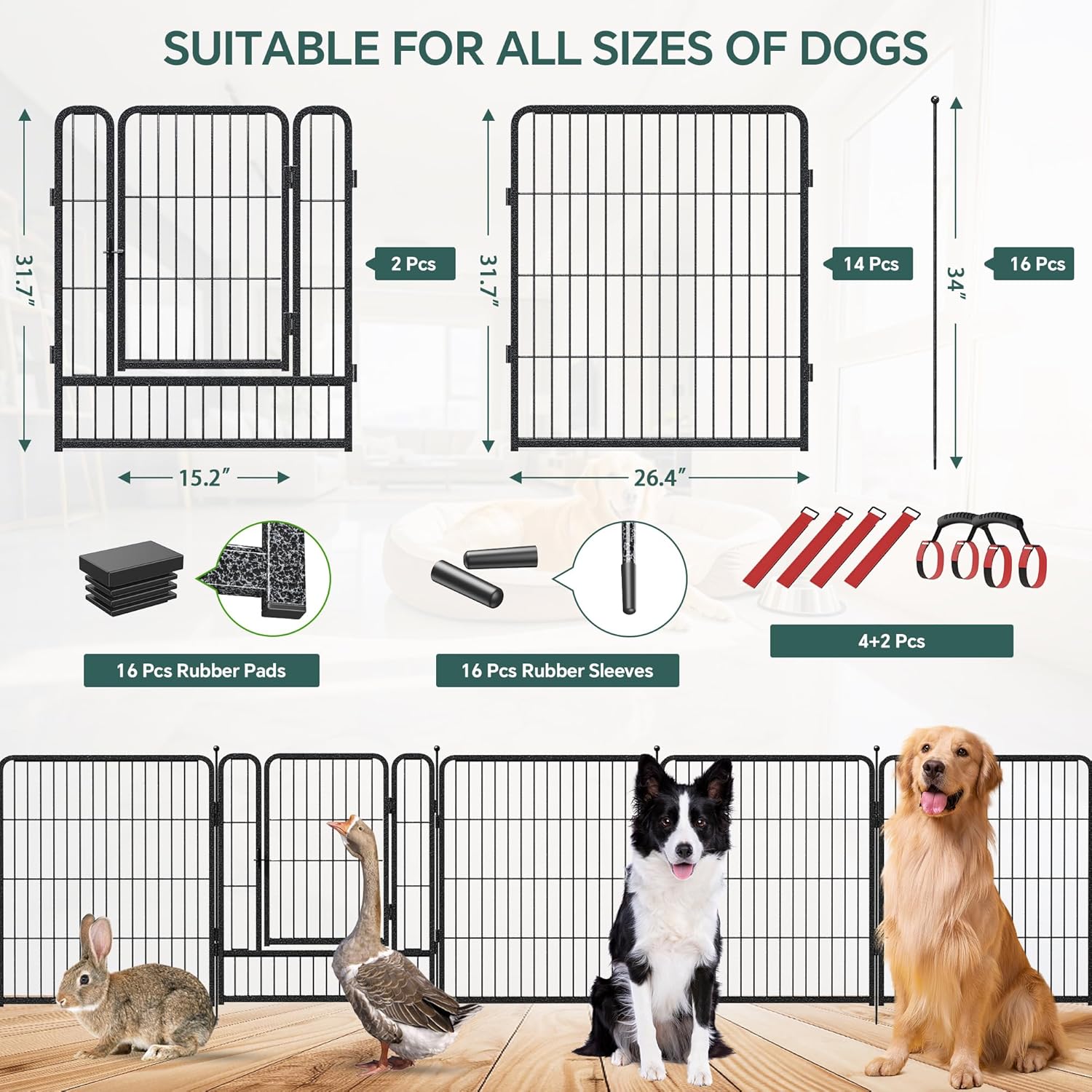 سياج للكلاب مكون من 16 لوحة با - مراجعة Outdoor Camping Dog Fence وسعره