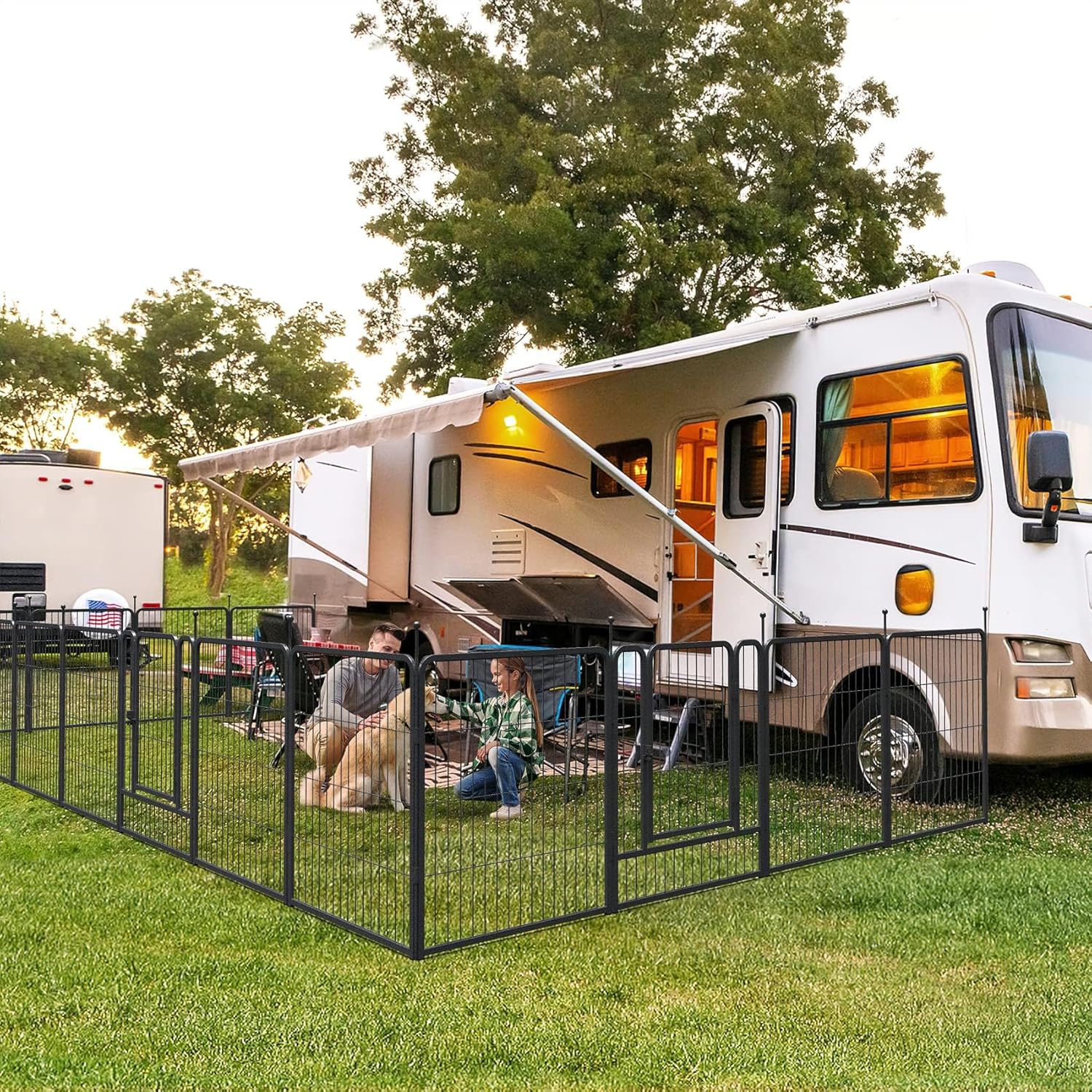 سياج للكلاب مكون من 16 لوحة با - مراجعة Outdoor Camping Dog Fence وسعره