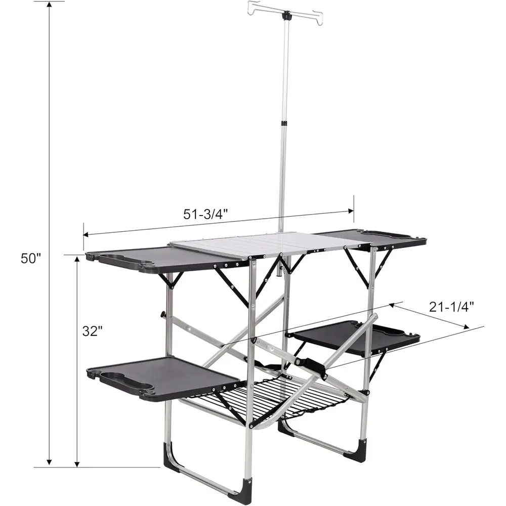 طاولة مطبخ محمولة للاستخدام ال - مراجعة Outdoor Camping Table With Storage وسعره