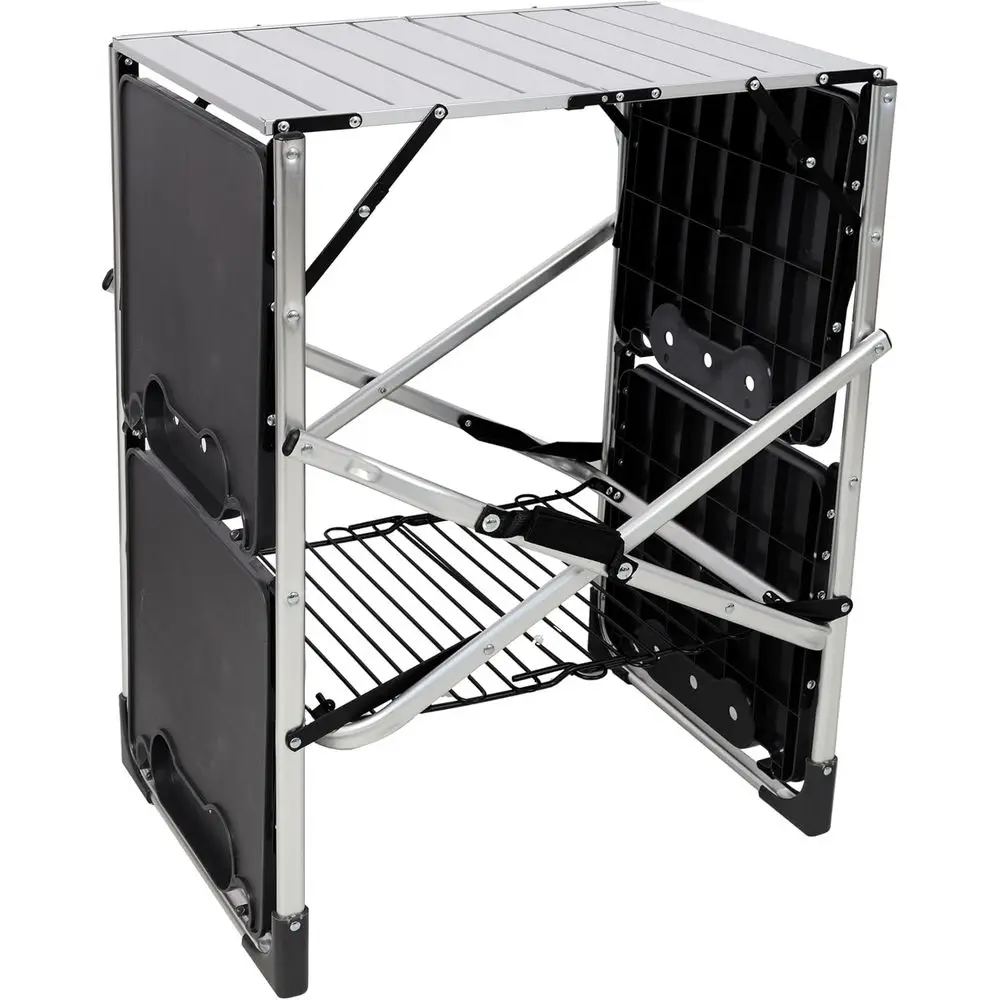 طاولة مطبخ محمولة للاستخدام ال - مراجعة Outdoor Camping Table With Storage وسعره