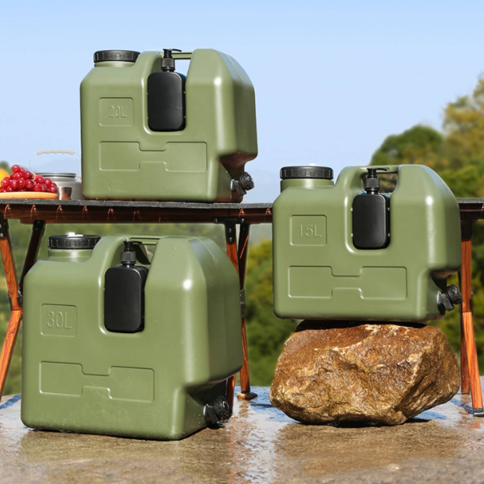 حاوية مياه مع صنبور، مصنوعة من - مراجعة Outdoor Camping Food وسعره