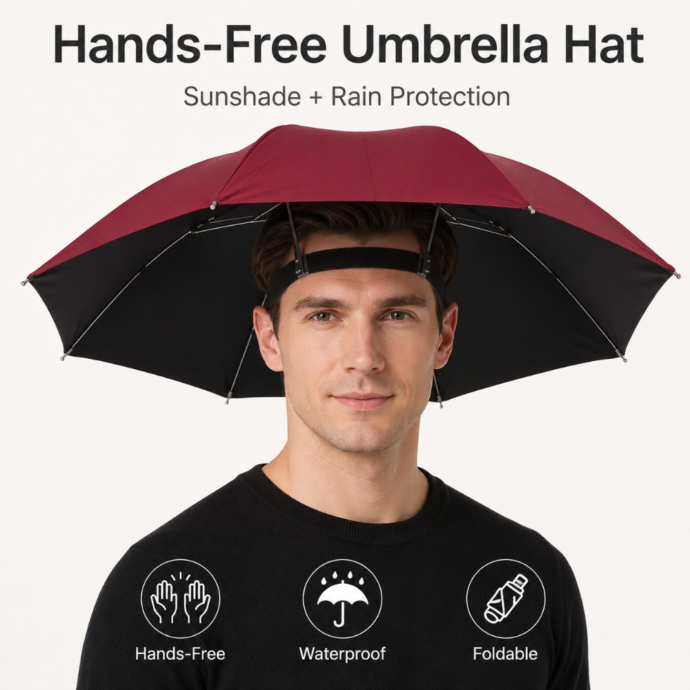 قبعة مظلة قابلة للطي بدون استخ - مراجعة Outdoor Camping Hat وسعره