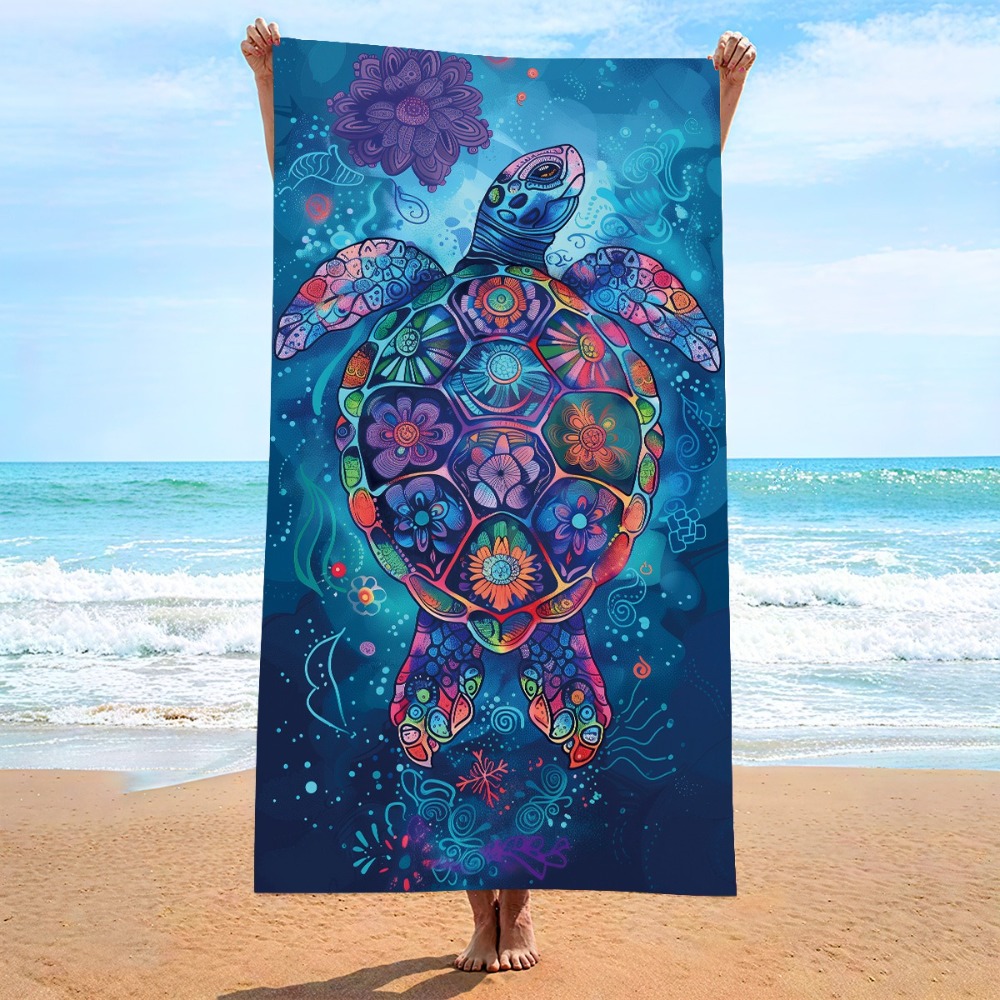 منشفة شاطئ ملونة على شكل سلحفا - مراجعة Camp Towel Microfiber وسعره