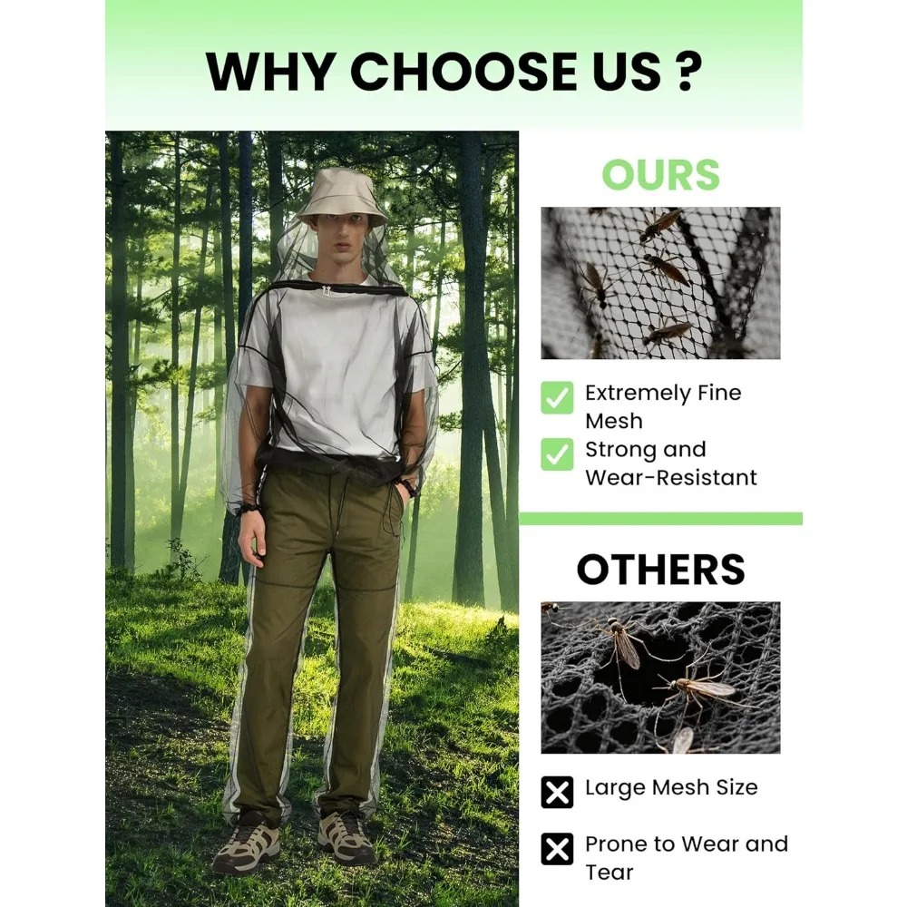 بدلة حماية من البعوض للاستخدام - مراجعة Outdoor Camping Jacket وسعره
