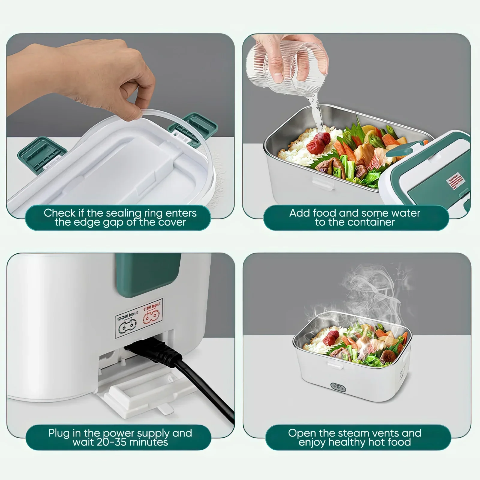 صندوق غداء كهربي جهاز تسخين ال - مراجعة Outdoor Camping Food وسعره