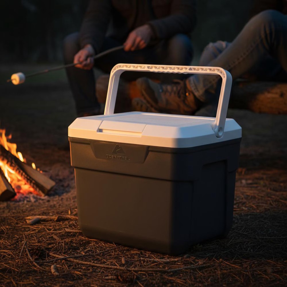 صندوق تبريد محمول مع عجلات سعة - مراجعة Outdoor Camping Food وسعره