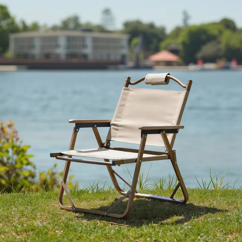 كرسي تخييم محمول قابل للطي عال - مراجعة Outdoor Camping Folding Chairs وسعره