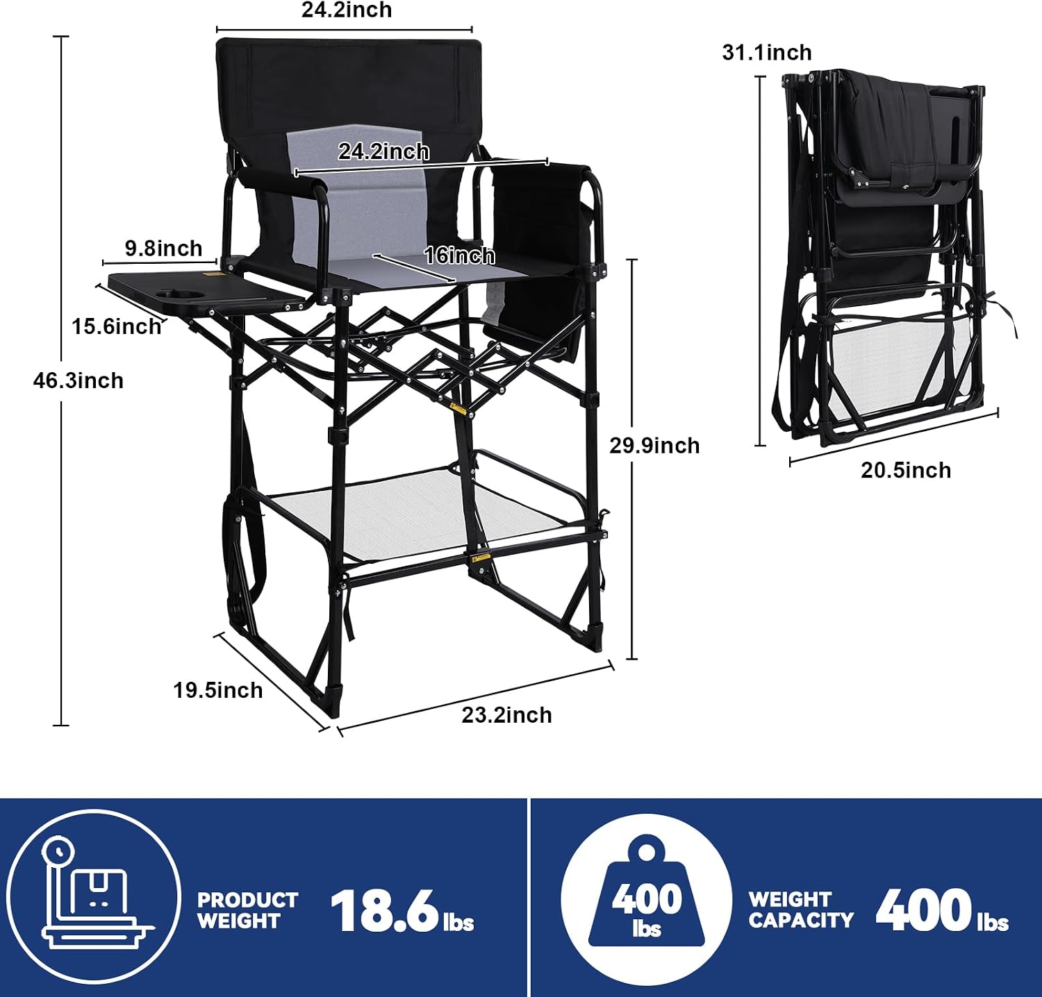 مجموعة من كرسيين للتخييم قابلي - مراجعة Outdoor Camping Table With Storage وسعره