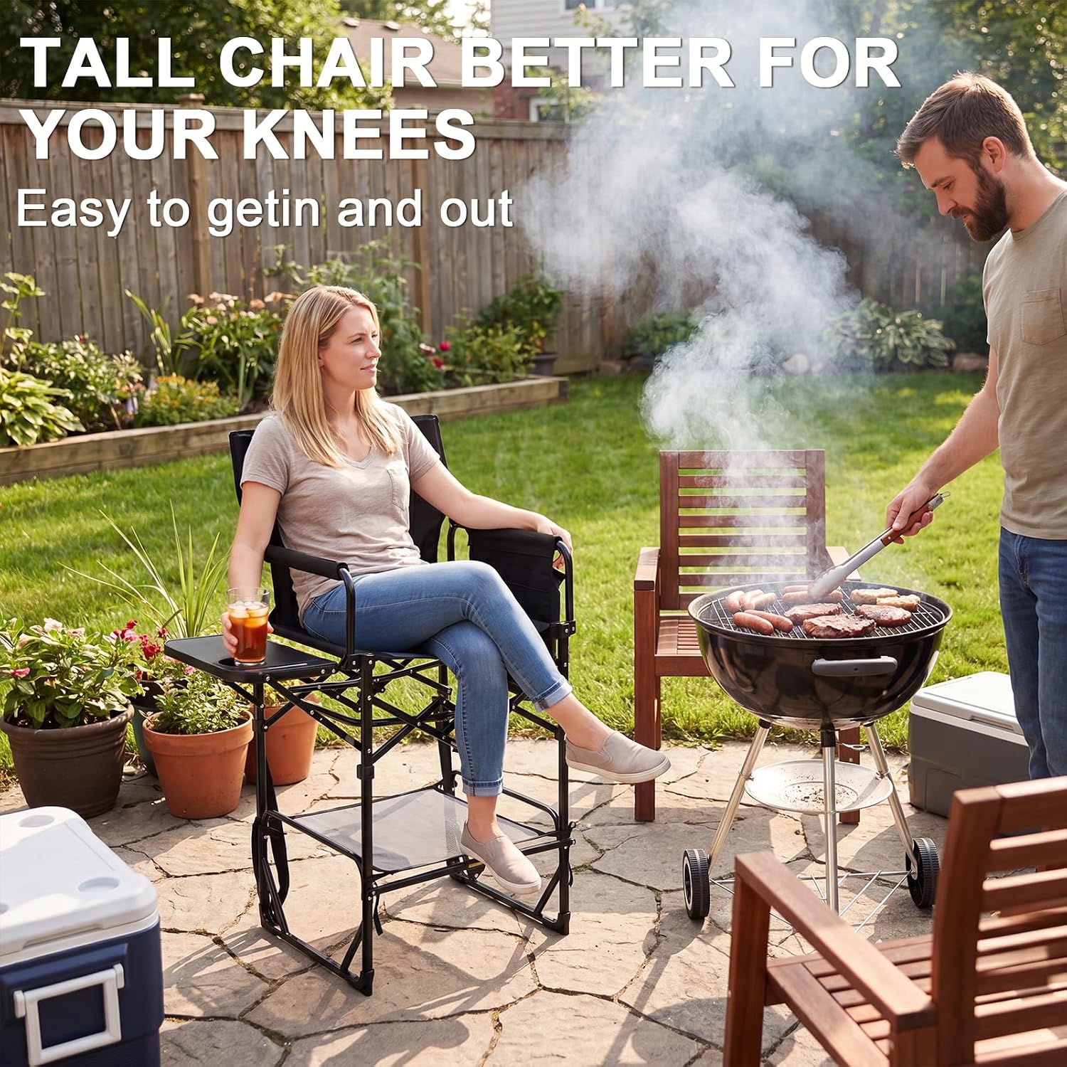 مجموعة من كرسيين للتخييم قابلي - مراجعة Outdoor Camping Table With Storage وسعره