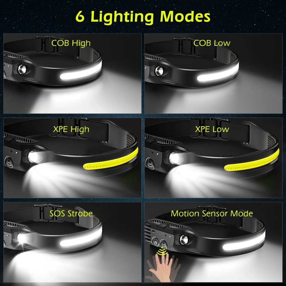 COB LED التعريفي كشافات USB مص - مراجعة Headlamp وسعره