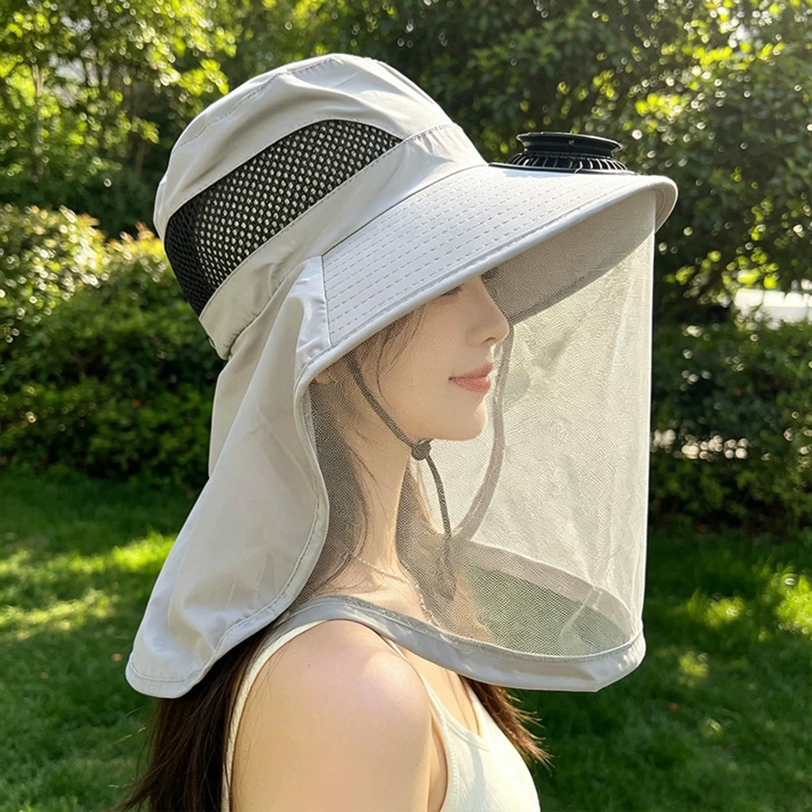 قبعة صيد مزودة بمروحة، قبعة خا - مراجعة Outdoor Camping Hat وسعره