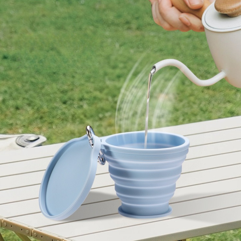 كوب ماء قابل للطي من السيليكون - مراجعة Outdoor Camping Food وسعره
