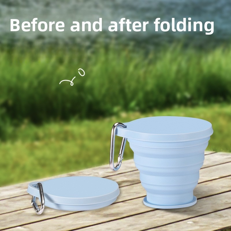 كوب ماء قابل للطي من السيليكون - مراجعة Outdoor Camping Food وسعره